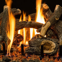 24" Arizona Weathered Oak Charred See-Through Outdoor Gas Log Set | Grand Canyon