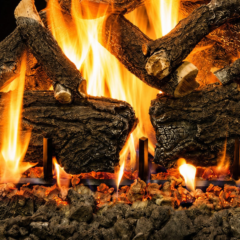 30" Arizona Weathered Oak Charred See-Through Outdoor Gas Log Set | Grand Canyon