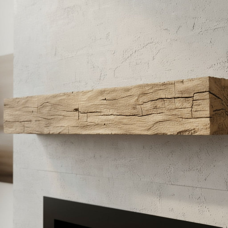 Tobacco Barn Non-Combustible Concrete Mantel Shelf Pale Honey Finish