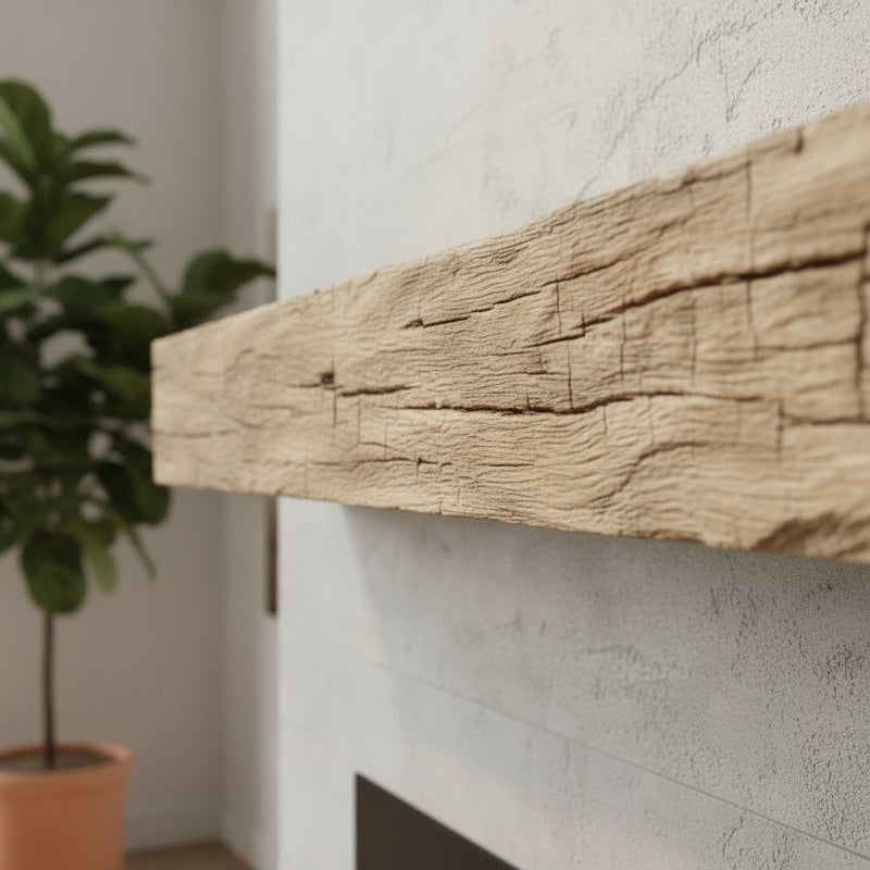 Tobacco Barn Non-Combustible Concrete Mantel Shelf Pale Honey Finish