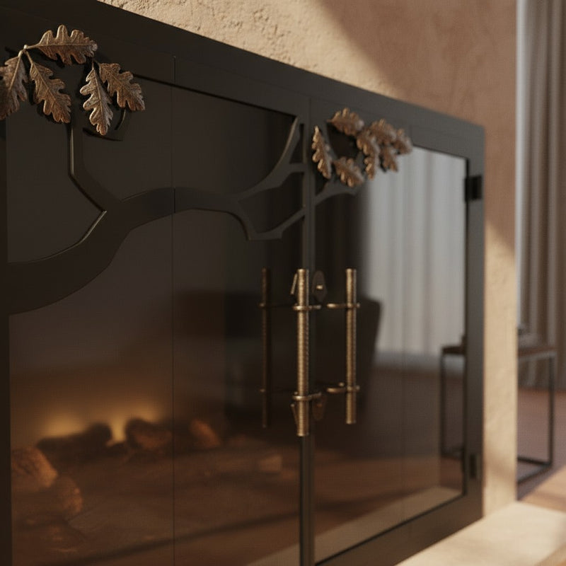 Oak Tree - Masonry & Prefab Fireplace Glass Doors | Custom