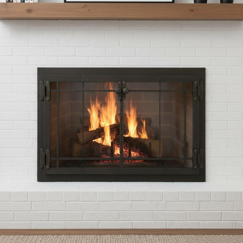 Craftsman - Masonry & Prefab Fireplace Glass Doors | Custom