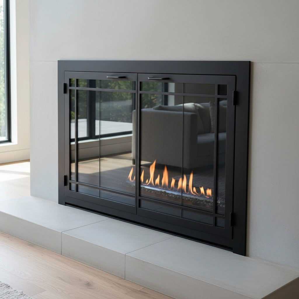 Carolina Window Pane - Masonry & Prefab Fireplace Glass Doors