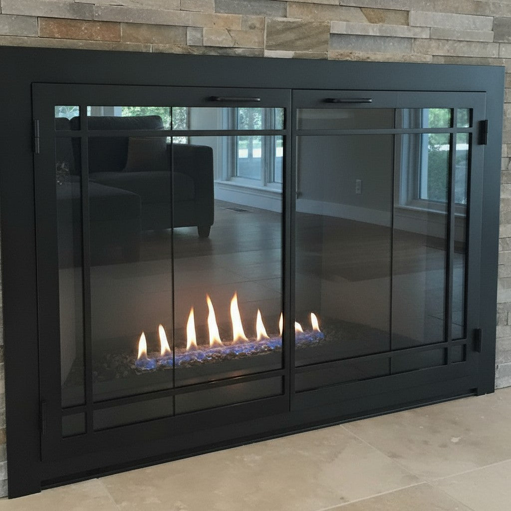 Carolina Window Pane - Masonry & Prefab Fireplace Glass Doors