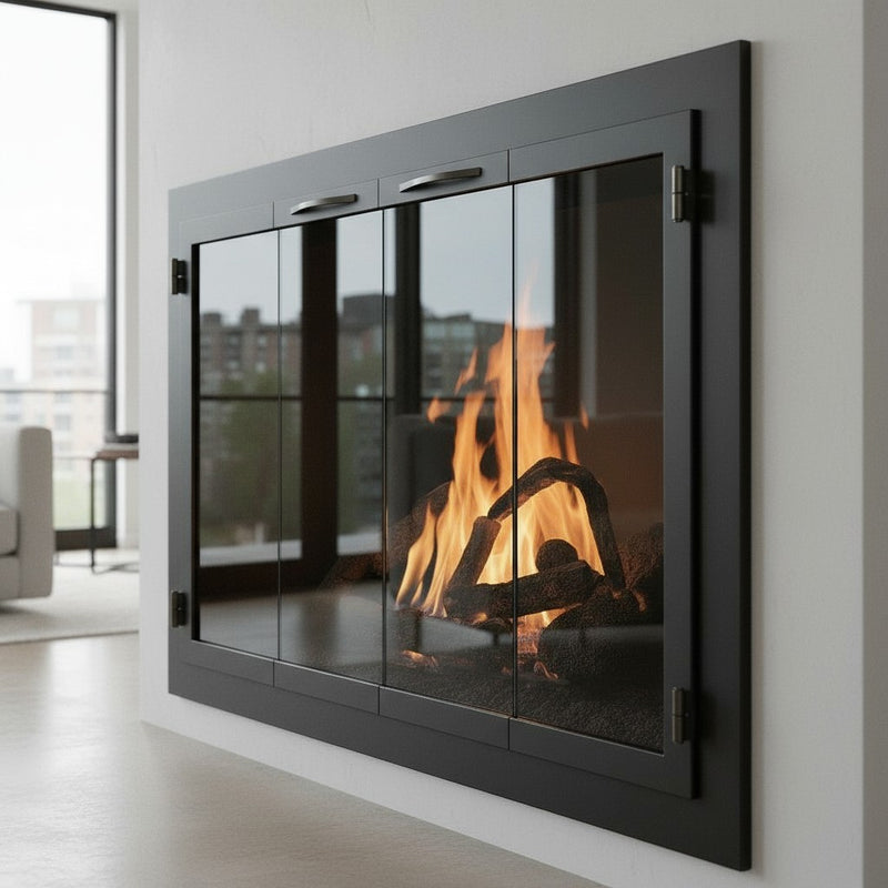 Carolina Traditional Steel Fireplace Glass Doors | Masonry & Prefab | Custom