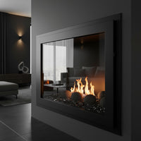 Original Moderne - Single Panel Masonry & Prefab Fireplace Glass Doors | Custom