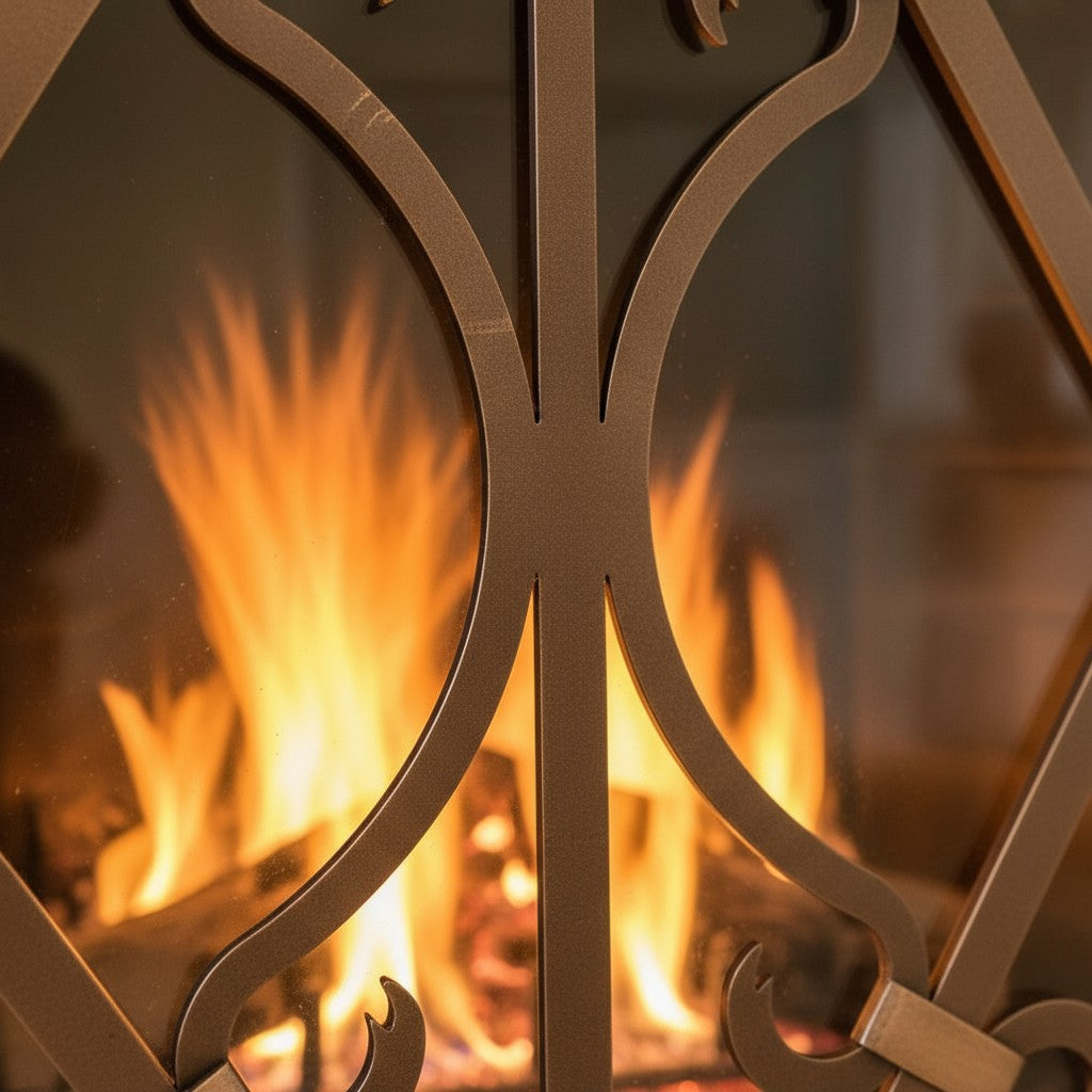 Banded Scroll - Masonry & Prefab Fireplace Glass Doors