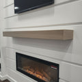 Custom Metal Floating Mantel Shelf | Non-Combustible White Oak