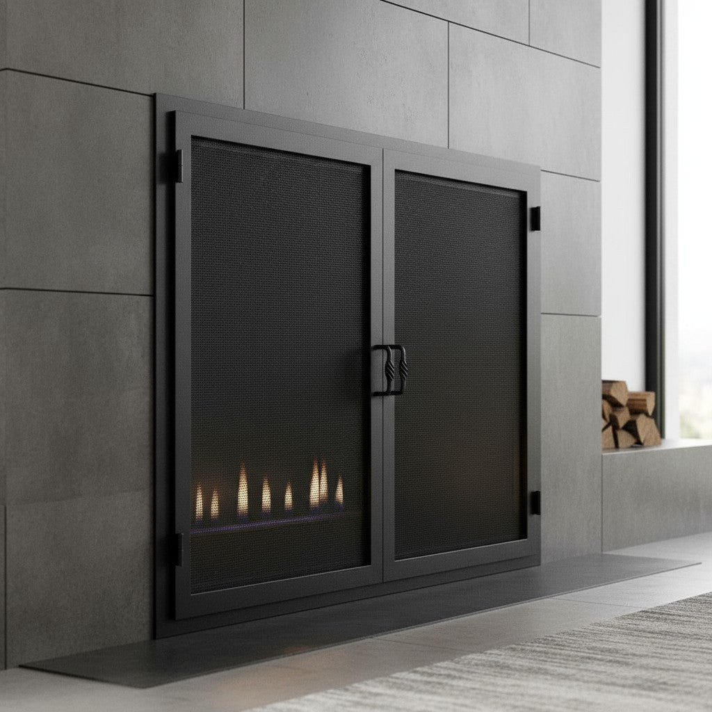 Legend Custom Masonry & Prefab Fireplace Mesh Doors