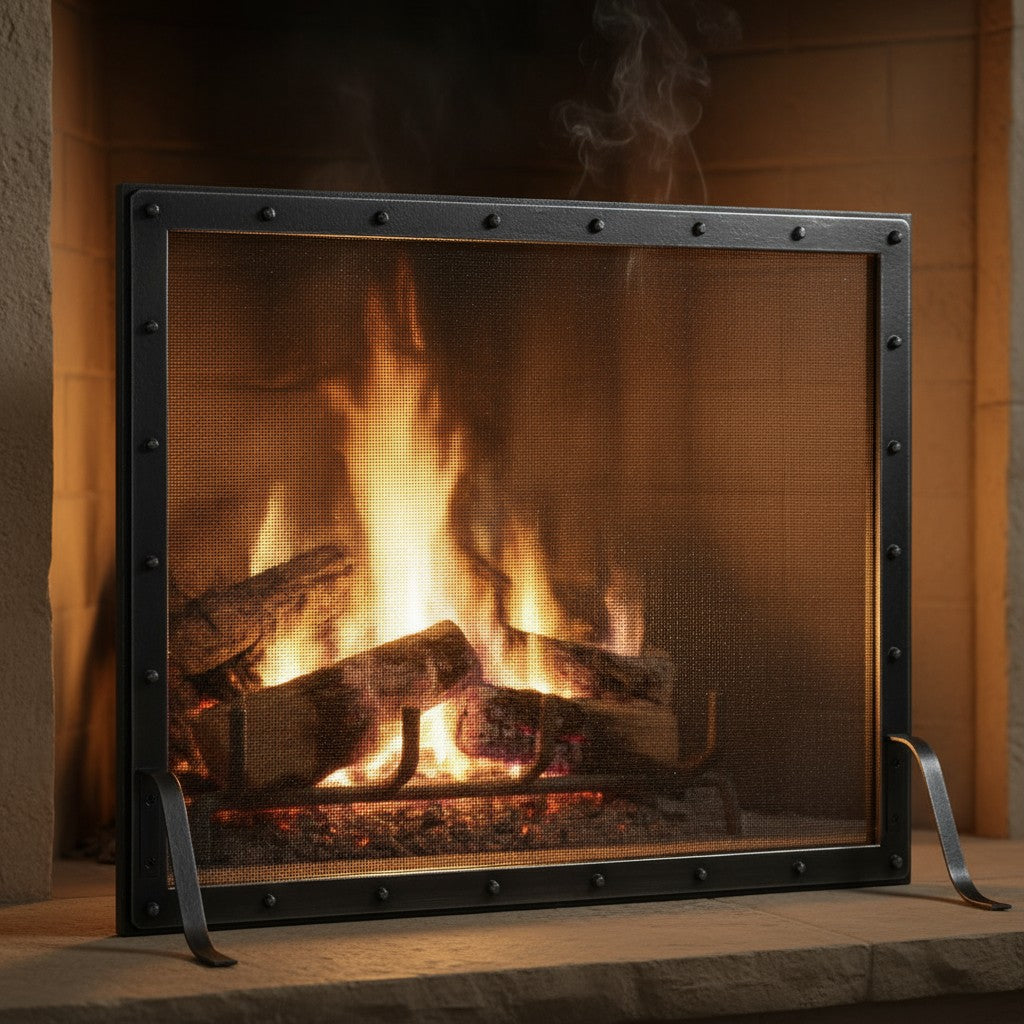 Fireplace Screen Custom Made | Black Rock, 21 Finishes