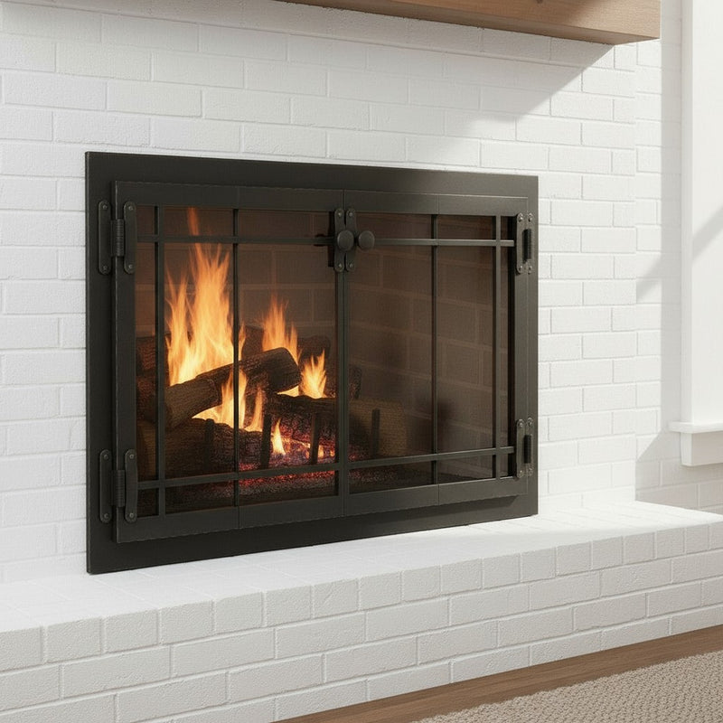 Craftsman - Masonry & Prefab Fireplace Glass Doors | Custom