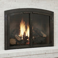 Black Rock Arch - Masonry Fireplace Glass Doors | Custom