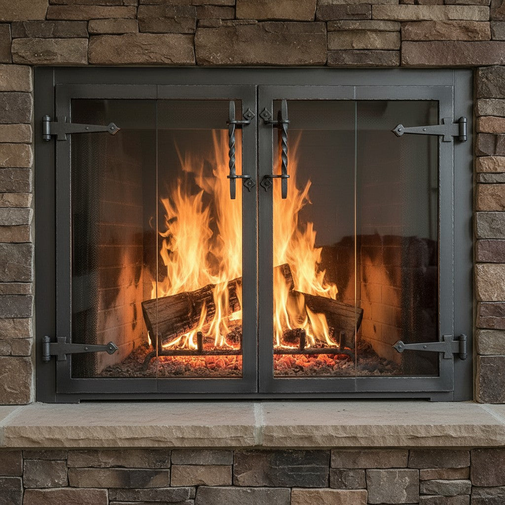Hammered Edge - Masonry & Prefab Fireplace Glass Doors