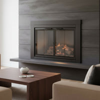 Armitage Flat Dark Grey Masonry Fireplace Door | Standard
