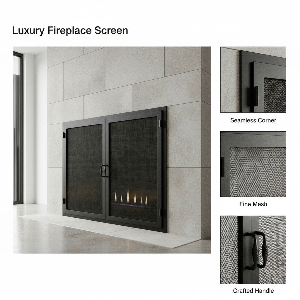 Legend Custom Masonry & Prefab Fireplace Mesh Doors
