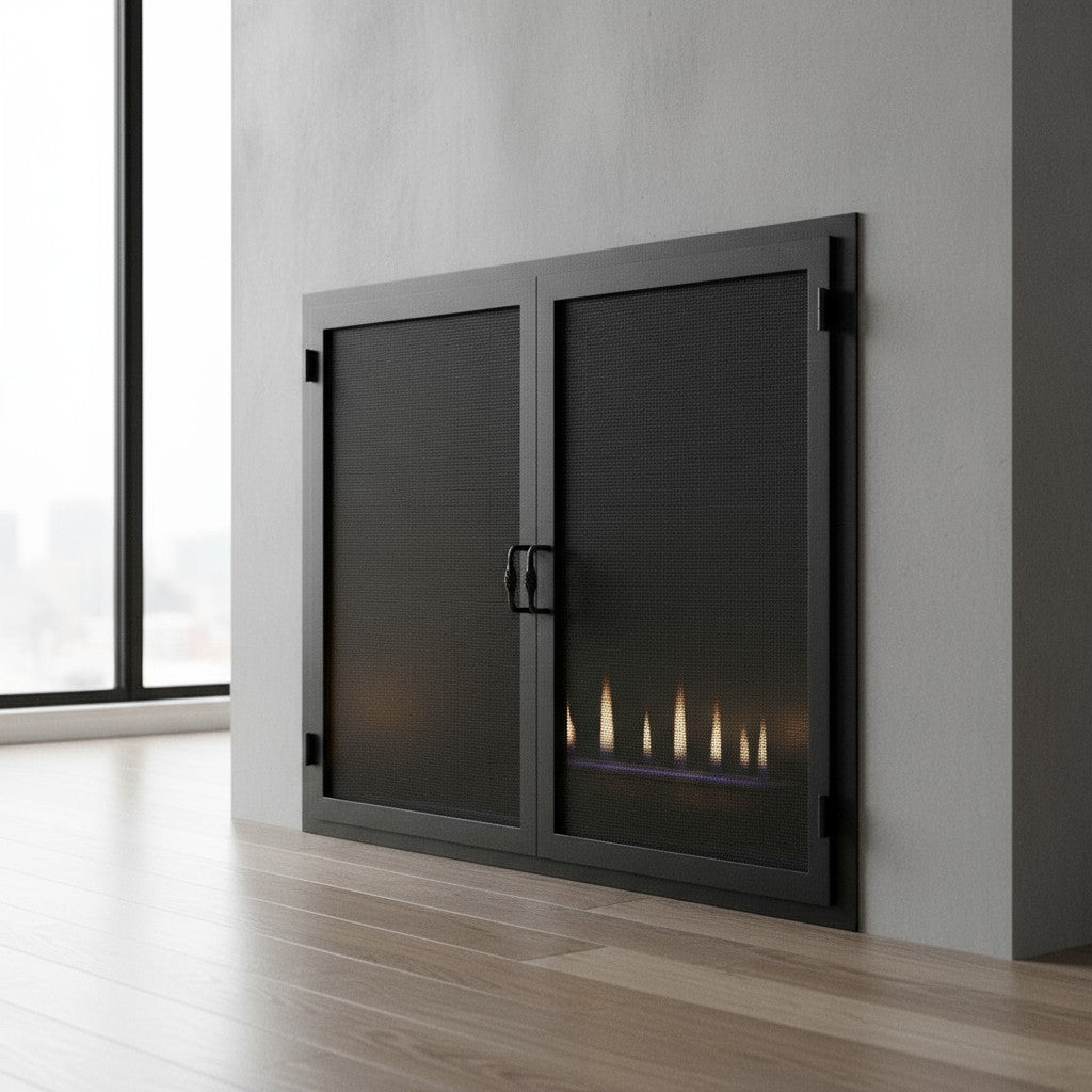 Legend Custom Masonry & Prefab Fireplace Mesh Doors