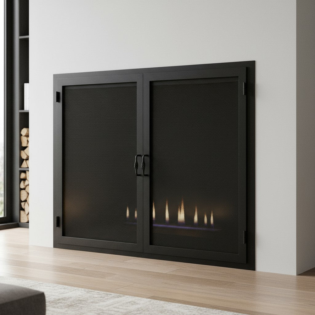 Legend Custom Masonry & Prefab Fireplace Mesh Doors