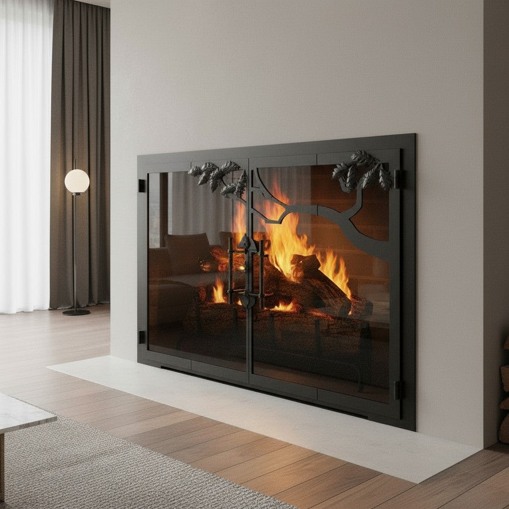 Oak Tree - Masonry & Prefab Fireplace Glass Doors