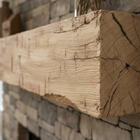 Farmhouse Rustic Concrete Mantel Shelf – Non-Combustible Fireplace Mantel in Pale Honey Finish by Lexington Hearth