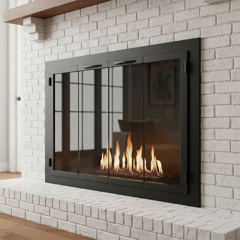 Carolina Traditional Steel Fireplace Glass Doors | Masonry & Prefab | Custom