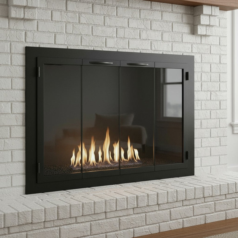 Carolina Traditional Steel Fireplace Glass Doors | Masonry & Prefab | Custom