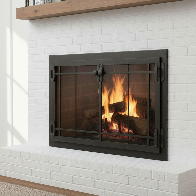 Craftsman - Masonry & Prefab Fireplace Glass Doors | Custom