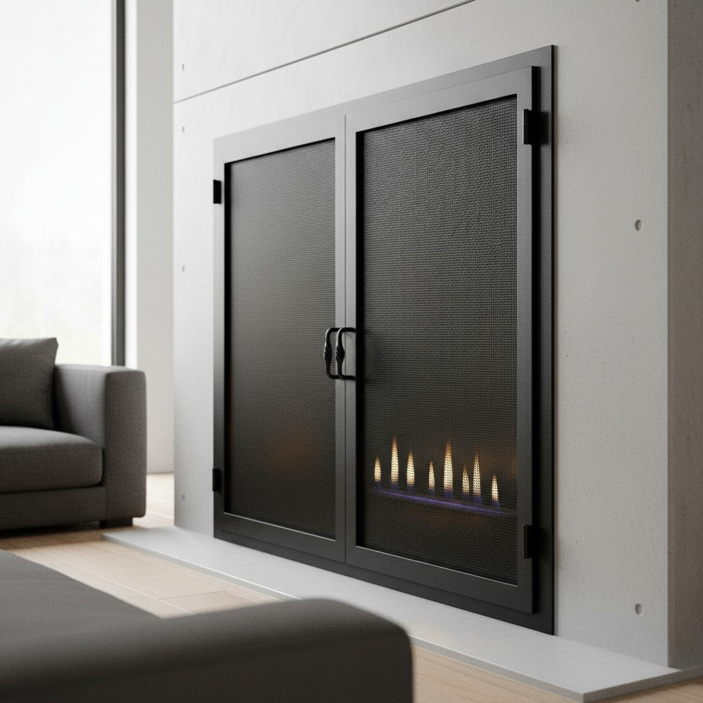 Legend Custom Masonry & Prefab Fireplace Mesh Doors
