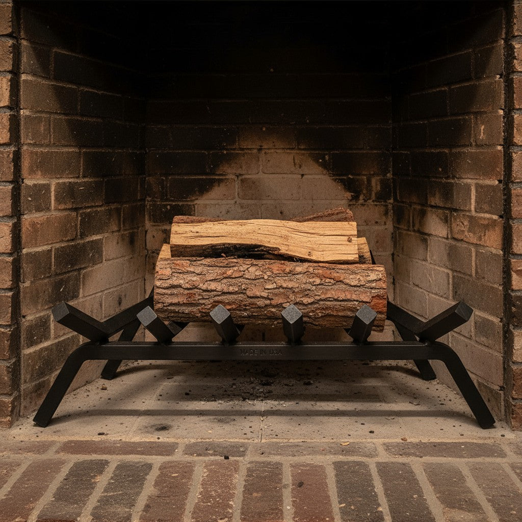 22" Heavy-Duty Fireplace Grate – ¾” Solid Steel | Made in USA by Design Specialties | Lifetime Warranty