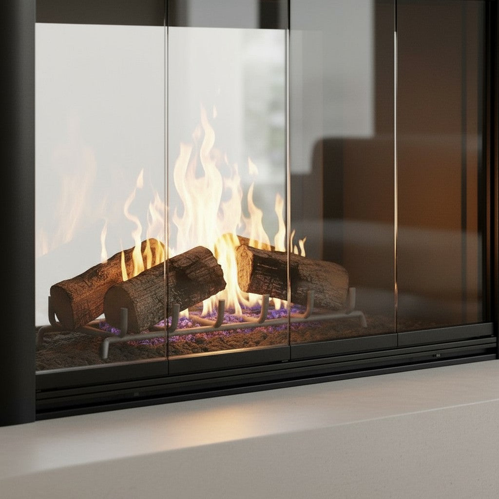 Bungalow - Masonry Fireplace Glass Door Masonry