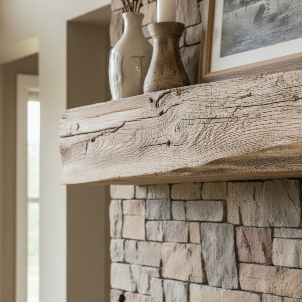 Cabin Pane Non-Combustible Concrete Mantel Shelf Pale Honey Finish