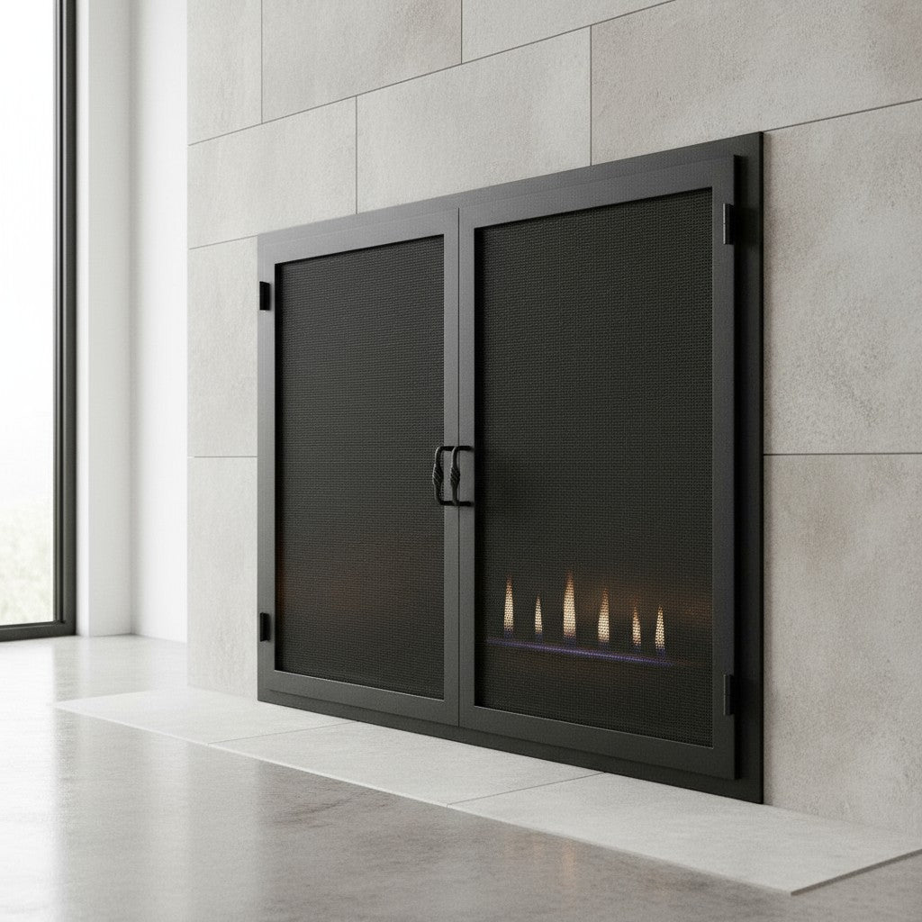 Legend Custom Masonry & Prefab Fireplace Mesh Doors