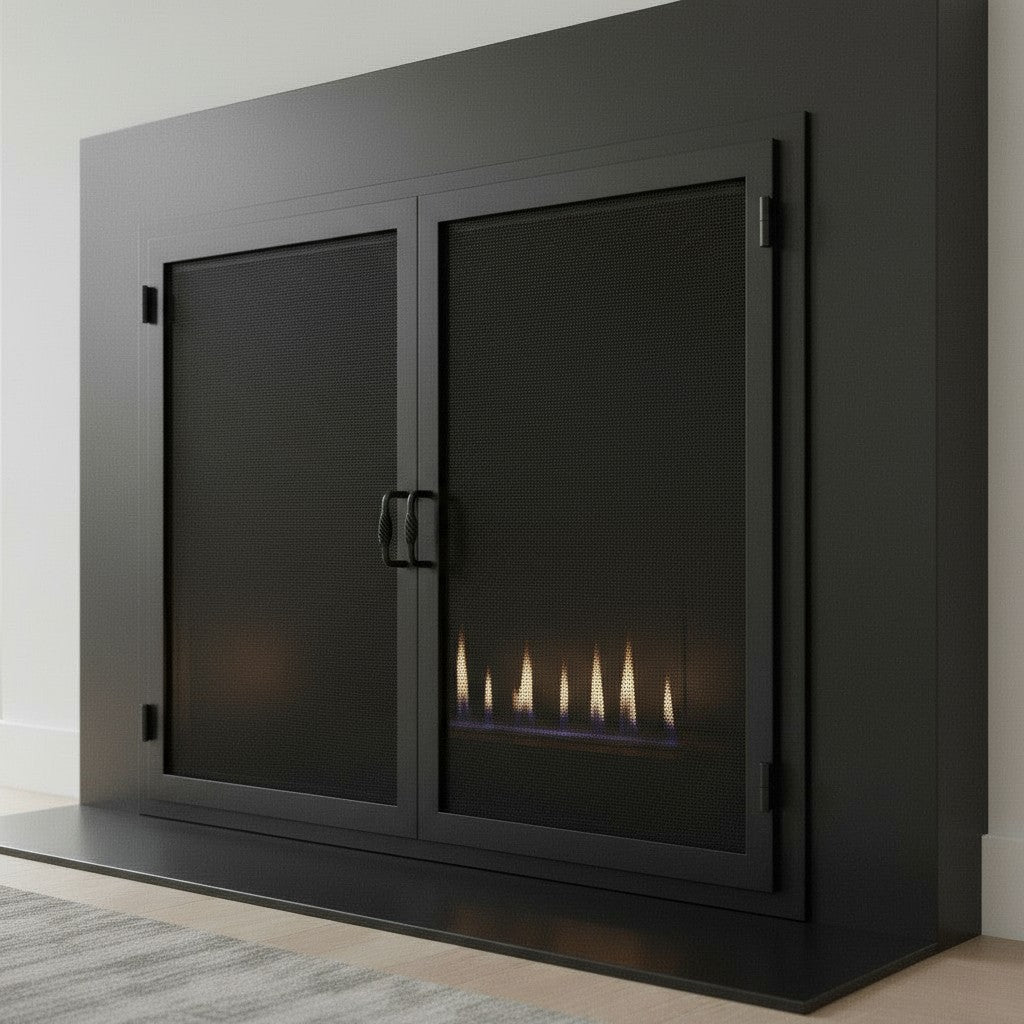 Legend Custom Masonry & Prefab Fireplace Mesh Doors