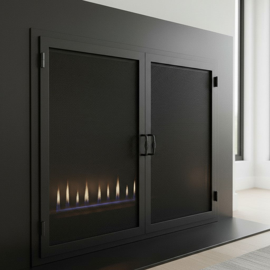 Legend Custom Masonry & Prefab Fireplace Mesh Doors