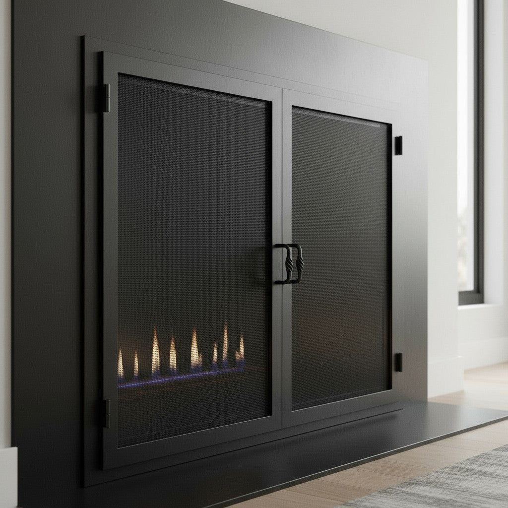 Legend Custom Masonry & Prefab Fireplace Mesh Doors
