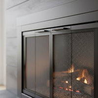 Armitage Flat Dark Grey Masonry Fireplace Door | Standard