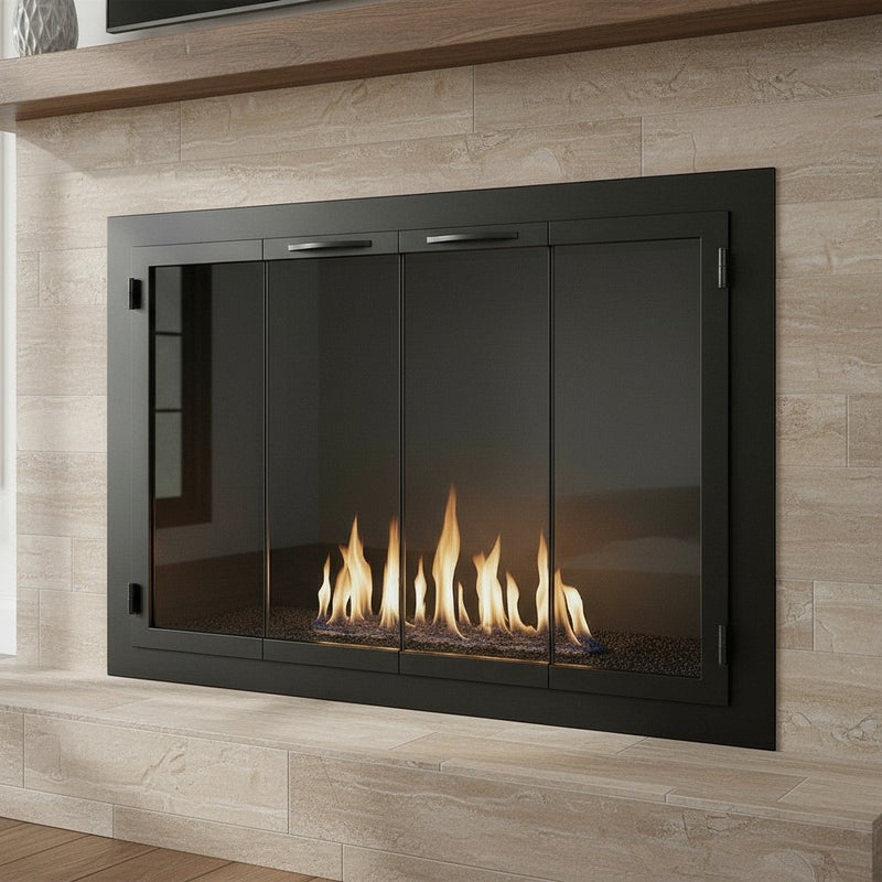 Carolina Traditional Steel Fireplace Glass Doors | Masonry & Prefab | Custom
