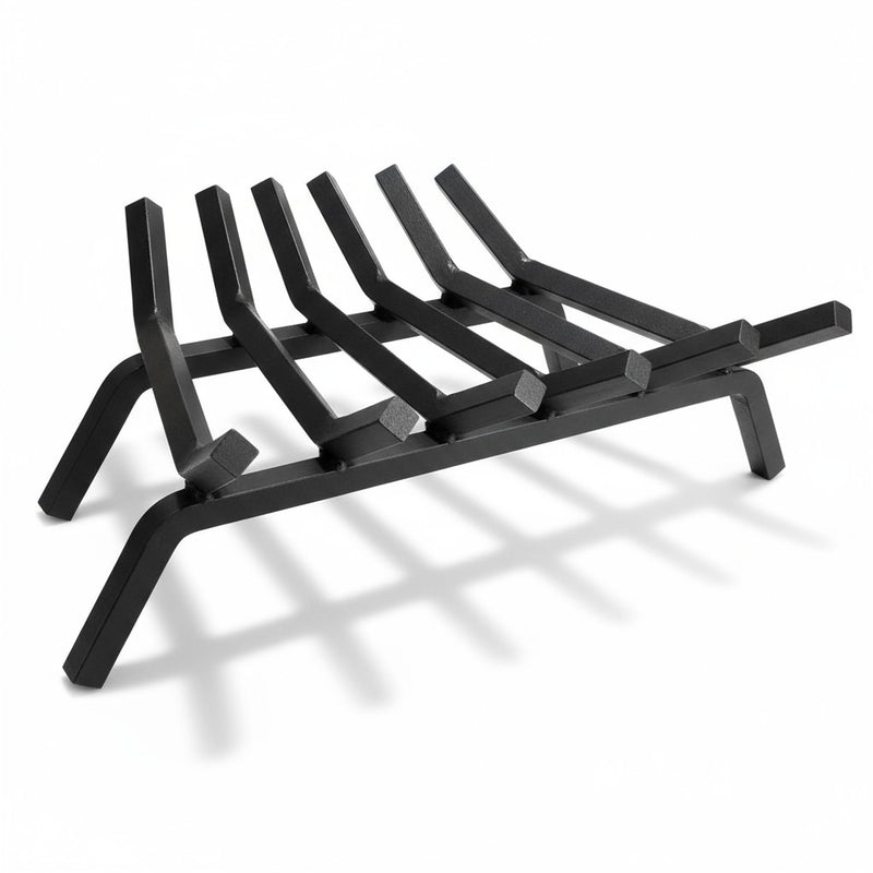 24" Heavy-Duty Fireplace Grate – ¾” Solid Steel | Made in USA by Design Specialties | Lifetime Warranty