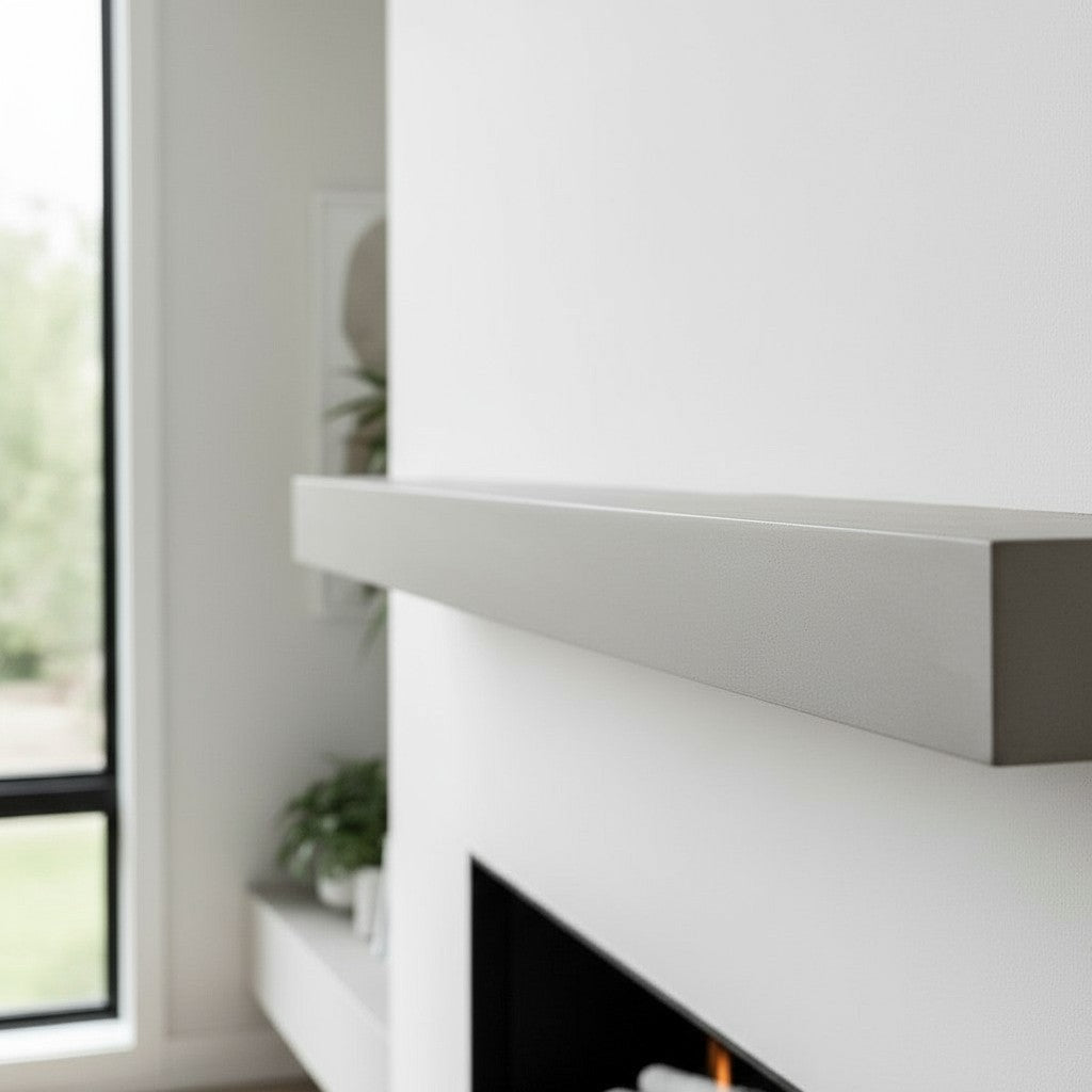 Horizon Concrete Mantel Non-Combustible Mantel Shelf - Mystic Grey Finish