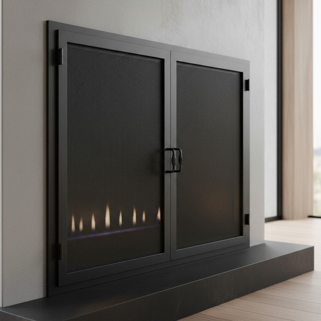 Legend Custom Masonry & Prefab Fireplace Mesh Doors