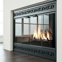 Brookfield Deluxe – Magnetic Prefab Fireplace Glass Doors with Overlay Vent Cover Design | Custom
