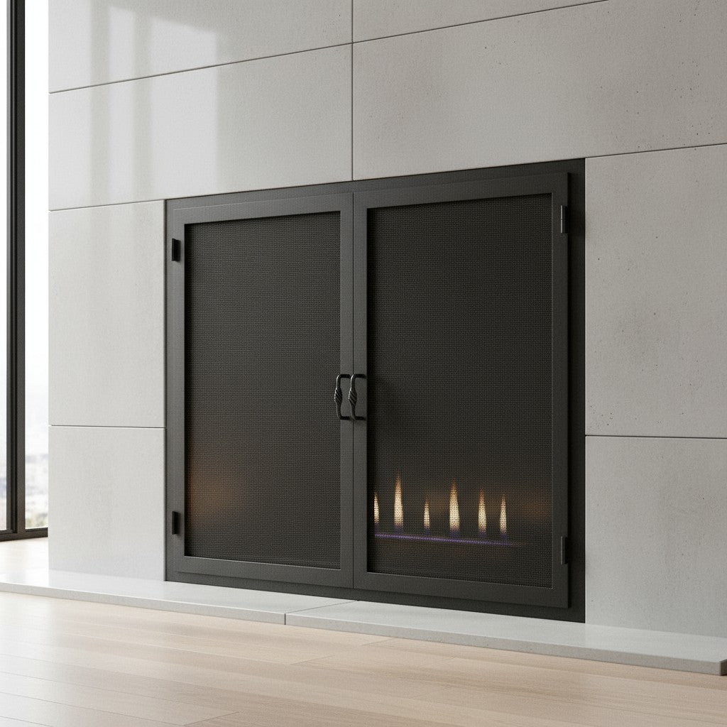 Legend Custom Masonry & Prefab Fireplace Mesh Doors