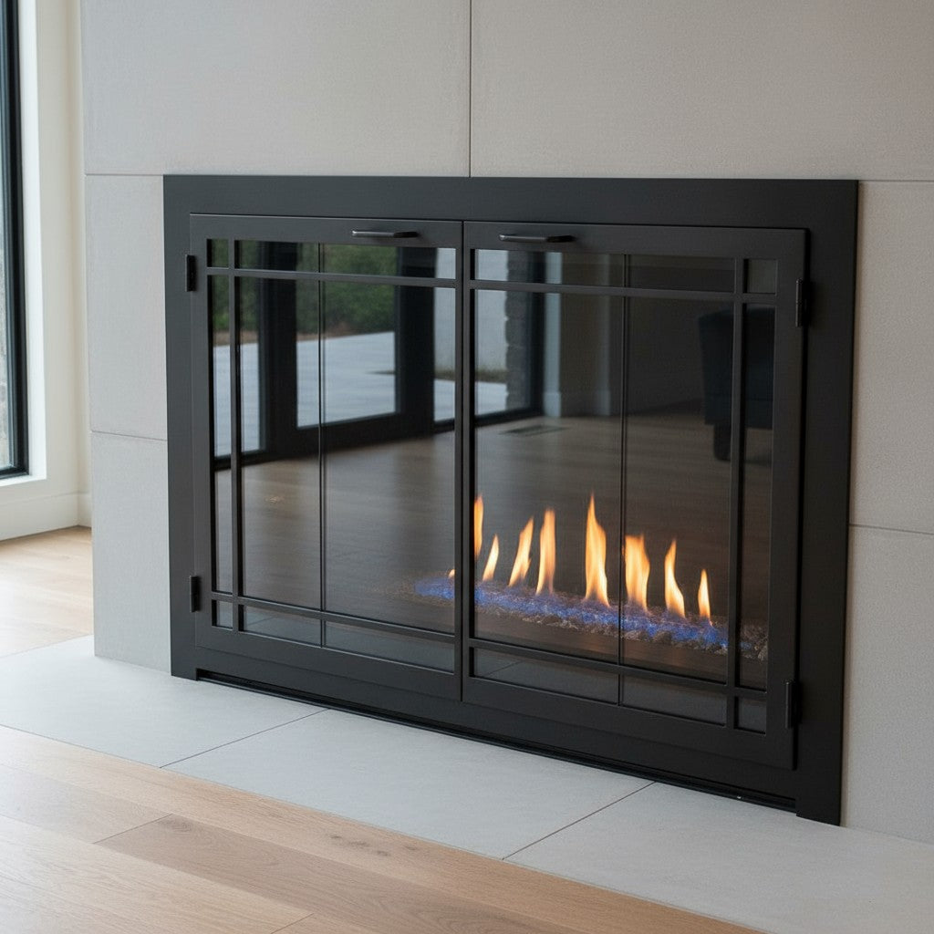 Carolina Window Pane - Masonry & Prefab Fireplace Glass Doors