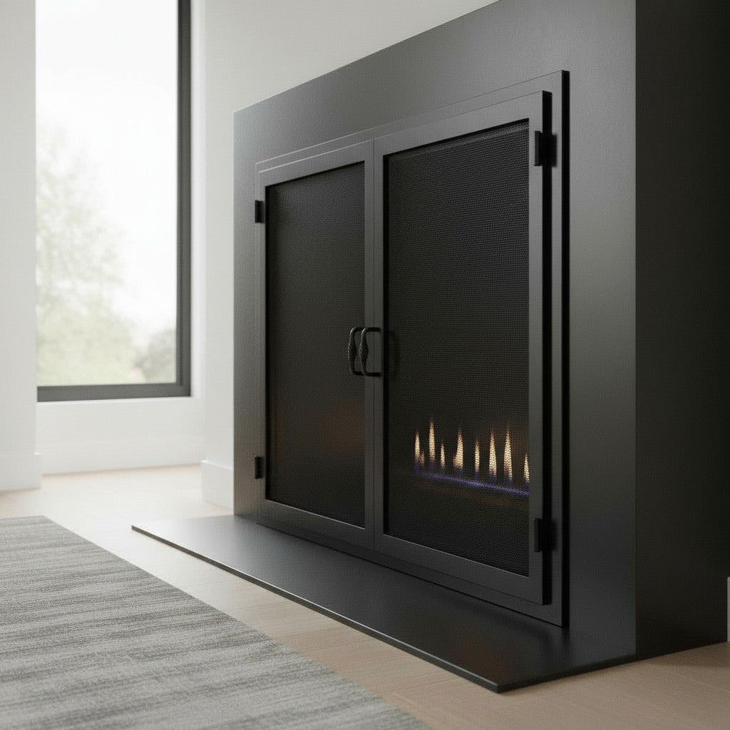 Legend Custom Masonry & Prefab Fireplace Mesh Doors