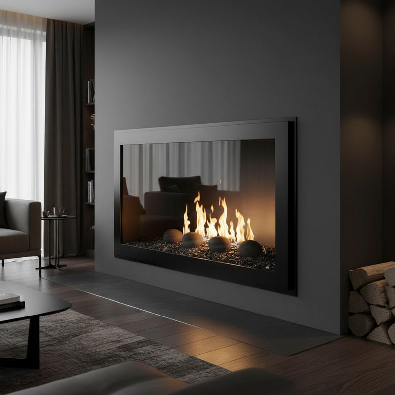 Original Moderne - Single Panel Masonry & Prefab Fireplace Glass Doors | Custom