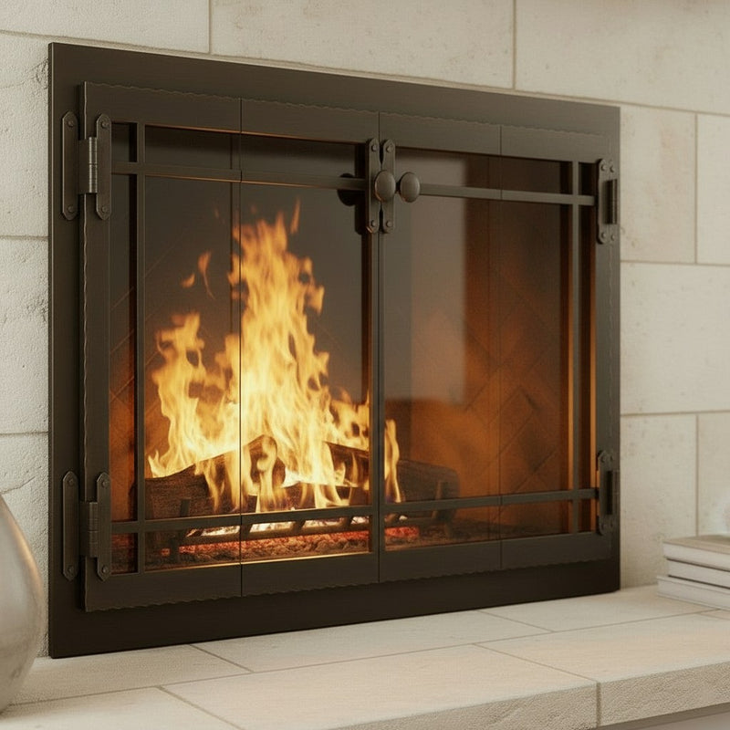 Craftsman - Masonry & Prefab Fireplace Glass Doors | Custom