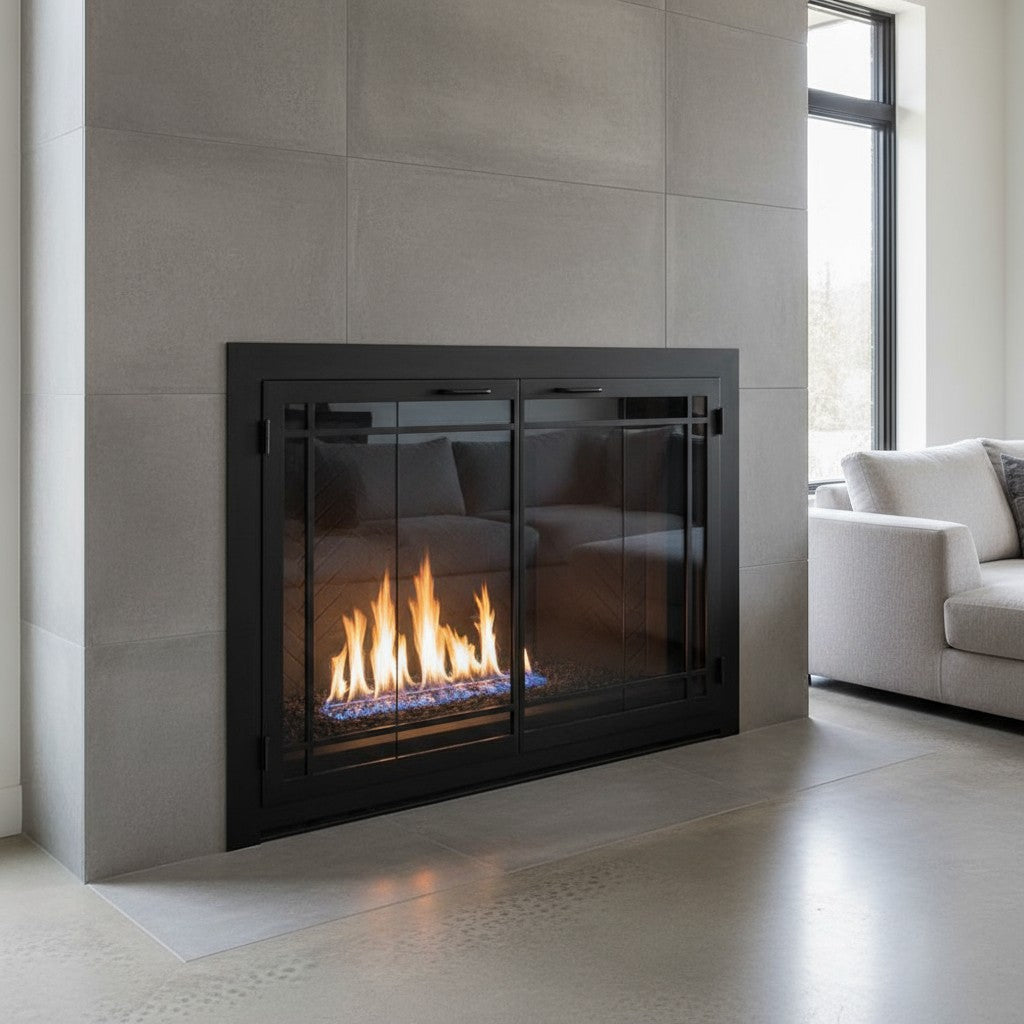 Carolina Window Pane - Masonry & Prefab Fireplace Glass Doors