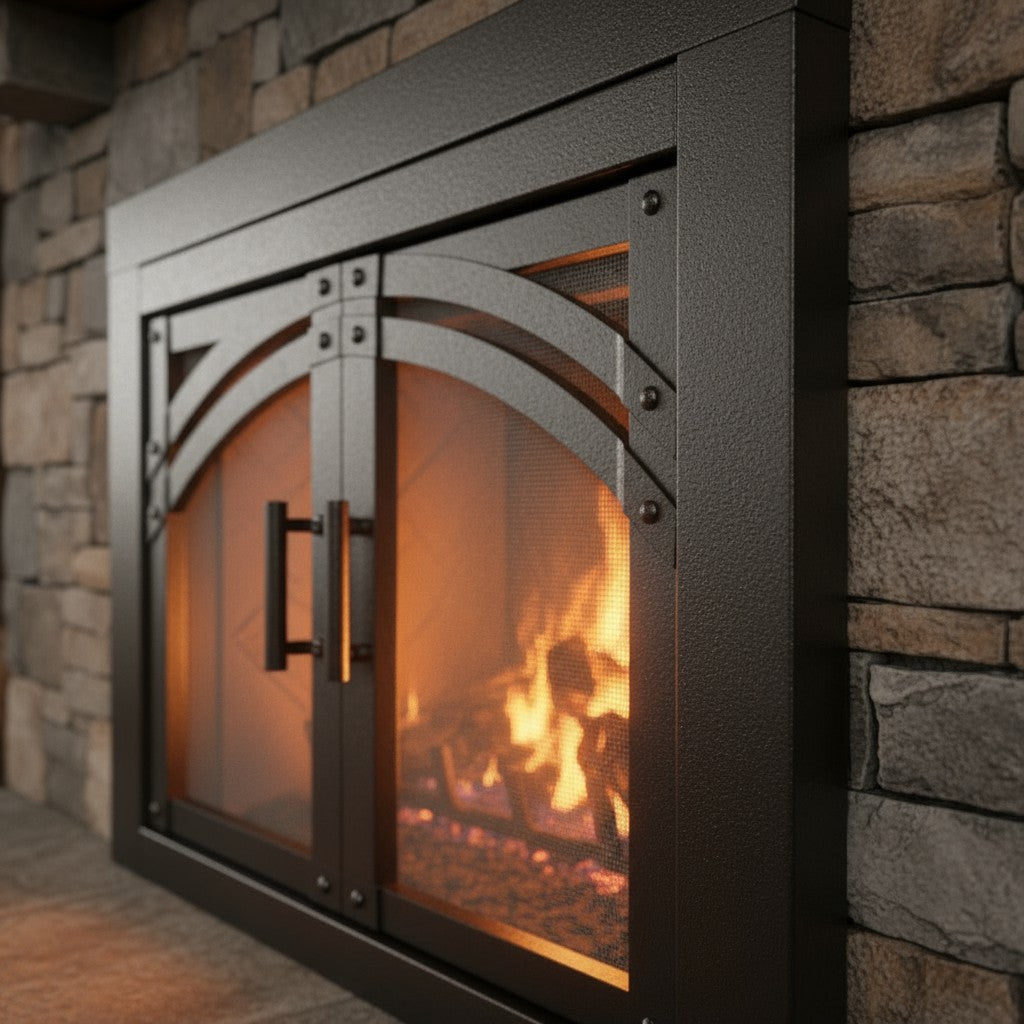 Camden Natural Iron Masonry Fireplace Door | Standard Sizes | Sale