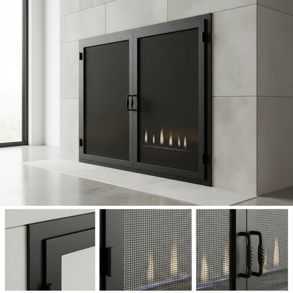 Legend Custom Masonry & Prefab Fireplace Mesh Doors