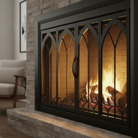 Colt Flat Black Masonry Glass Fireplace Door | Standard