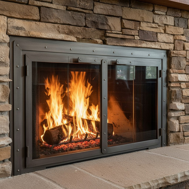 Black Rock - Masonry & Prefab Fireplace Glass Doors | Custom